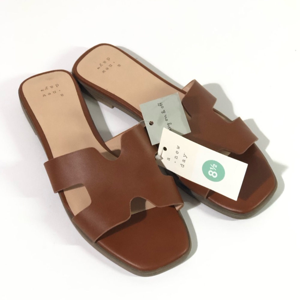 A New Day Nina Slide Sandals Cognac - Picture 2 of 6